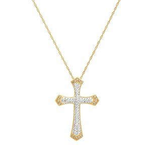 Sterling Silver & 14kt Gold Plated Cross